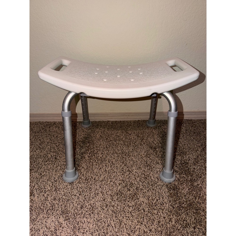 Adjustable Shower Chair Bath Stool with Non-Slip Rubber Feet and Side Handles